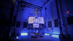 NASA’s VIPER rover inside a ground facility on Earth.