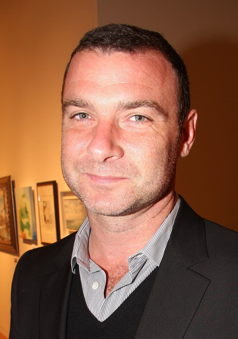 Liev Schreiber in a dark jacket and striped shirt in an archive portrait photographed on 7 October 2009.